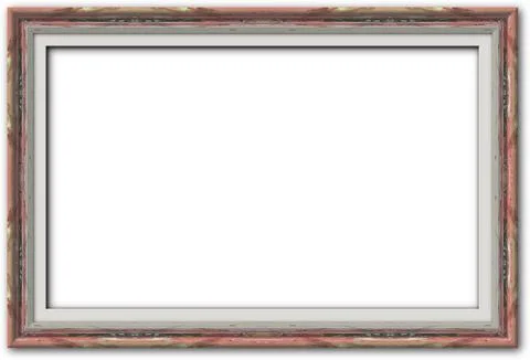 Rectangular wooden picture frame with transparent background Stock Illustration