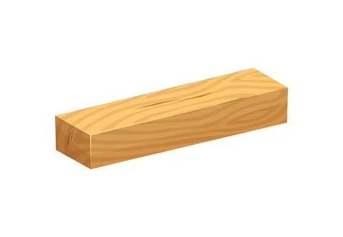 Rectangular wooden plank with natural cracks Stock Illustration