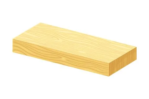 Rectangular Wooden Plank or Board as Sawed Timber Vector Illustration 스톡 일러스트
