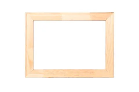 Rectangular wooden stretcher for canvas stretching isolated on a white backgr Foto stock