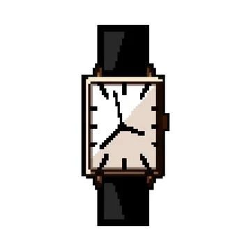 Rectangular wrist watch showing classic timeless elegance concept Stock Illustration
