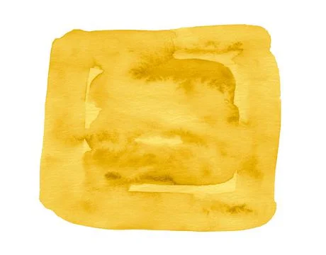 Rectangular yellow watercolor stain, abstract frame for design. Illustrazione stock