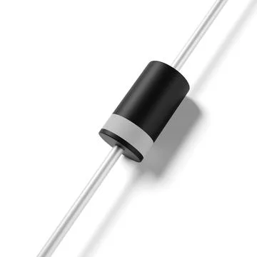 Rectifier diode isolated on white background. 3D rendering. Stock Illustration
