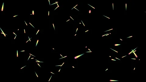Rectilinear motion of colored particles on a black background Stock Footage 81398829