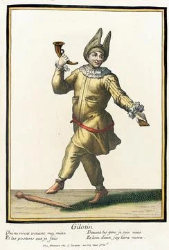Recueil des modes de la cour de France, 'Gilotin'. Henri Bonnart (France, 1.. Stockillustratie