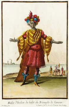 Recueil des modes de la cour de France, 'Habit d'Indien du Balet du Triomph.. Stockillustratie