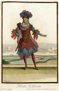 Recueil des modes de la cour de France, 'Habit d'Africain'. Jean Lepautre (.. Stockillustratie