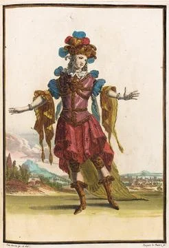 Recueil des modes de la cour de France, 'Habit Representant le Mistere au B.. Stockillustratie