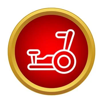 Recumbent exercise bike cardio machine icon Stock Illustration