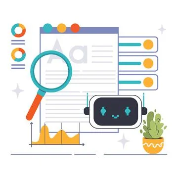 Recurrent Neural Network concept. Flat vector illustration Stock Illustration