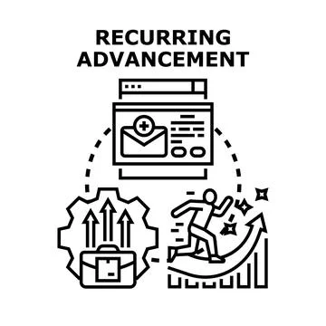 Recurring advancement concept for business process improvement Stock Illustration