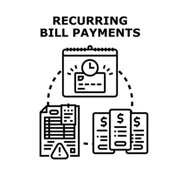 Recurring bill payments concept vector illustration Stock Illustration