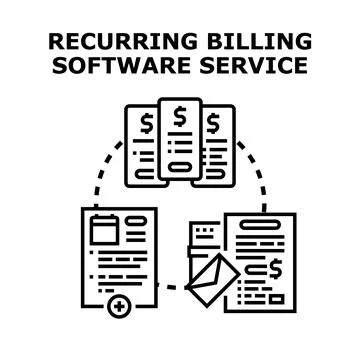 Recurring billing software service business concept Illustrazione stock