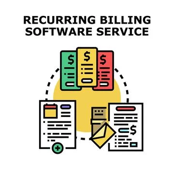 Recurring billing software service business concept Stock Illustration