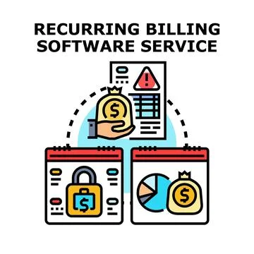 Recurring billing software service for financial management Stock Illustration