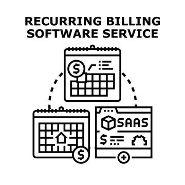 Recurring billing software service managing subscriptions and payments Stock Illustration