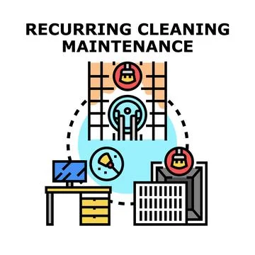Recurring cleaning maintenance service circle concept Ilustración de archivo