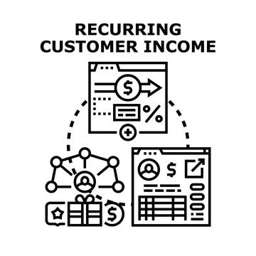 Recurring customer income strategy developing loyalty programs Stock Illustration