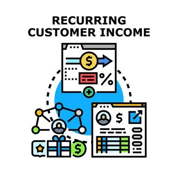 Recurring customer income strategy developing loyalty programs Stock Illustration