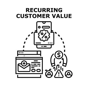 Recurring customer value generating loyalty and retention Stock-Illustration