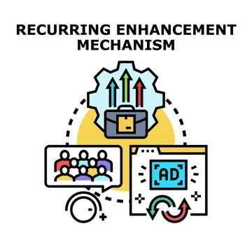 Recurring enhancement process for business development and growth Stock Illustration