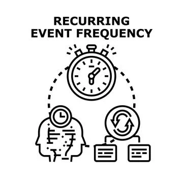 Recurring event frequency measuring repeat cycles concept Stock Illustration