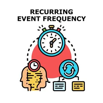 Recurring event frequency measuring repeat cycles concept Stock Illustration