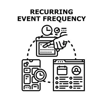 Recurring event frequency planning and management concept Ilustración de archivo