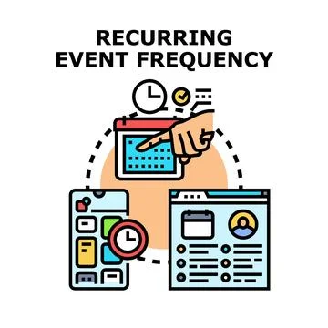 Recurring event frequency planning and management concept Ilustração Stock