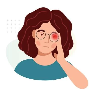 Recurring Headache due to Eye Strain - Stock  Icon Stock Illustration