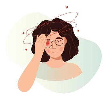 Recurring Headache due to Eye Strain - Stock  Icon Stock Illustration