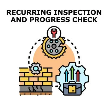 Recurring inspection progress checking and maintenance concept Stock Illustration