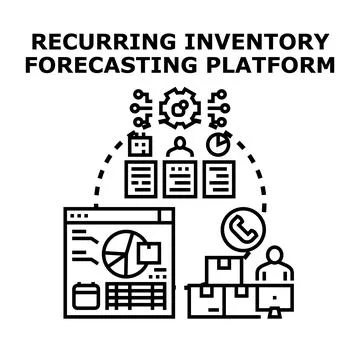 Recurring inventory forecasting platform optimizing supply chain management Stock Illustration