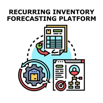 Recurring inventory forecasting platform visualization Stock Illustration