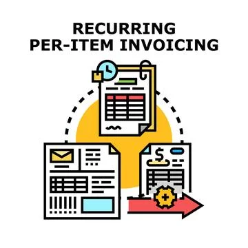 Recurring per item invoicing concept vector illustration Stock Illustration