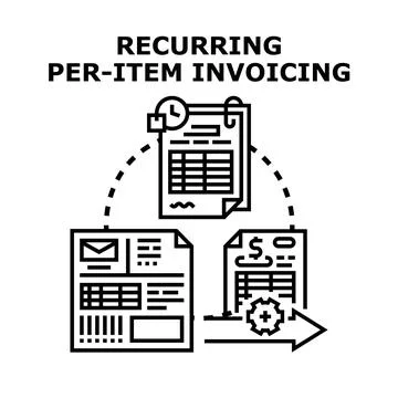 Recurring per item invoicing concept vector illustration Stock Illustration