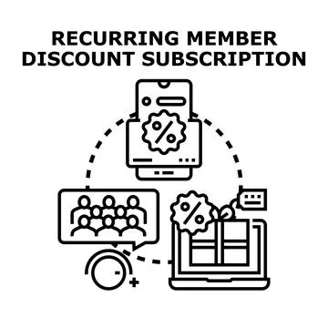 Recurring member discount subscription program concept Ilustración de archivo