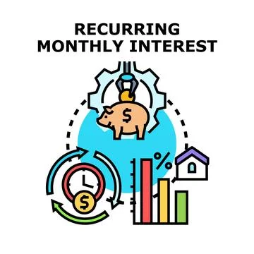 Recurring monthly interest generating wealth concept Stock Illustration