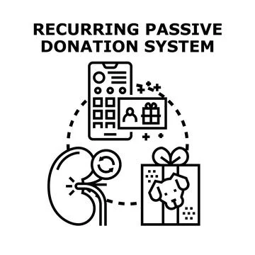 Recurring passive donation system for charity and giving Stock Illustration