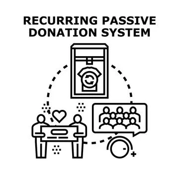 Recurring passive donation system supporting community recycling Stock Illustration