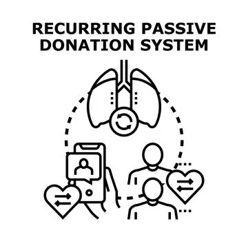 Recurring passive donation system vector concept illustration Stock Illustration