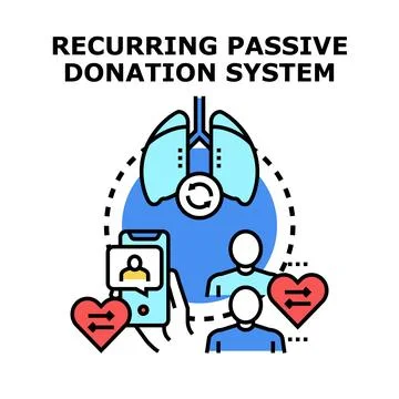 Recurring passive donation system vector concept illustration Stock Illustration