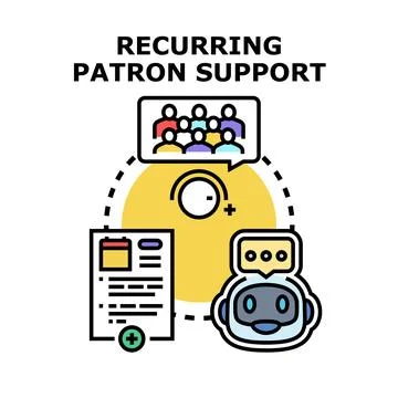 Recurring patron support concept illustration for sponsorship Ilustração Stock