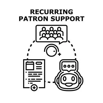 Recurring patron support concept illustration for sponsorship Ilustração Stock