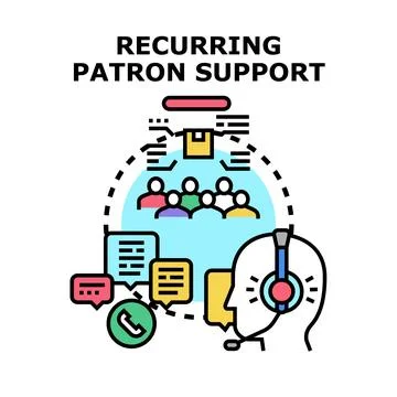 Recurring patron support providing customer service and retention Ilustração Stock