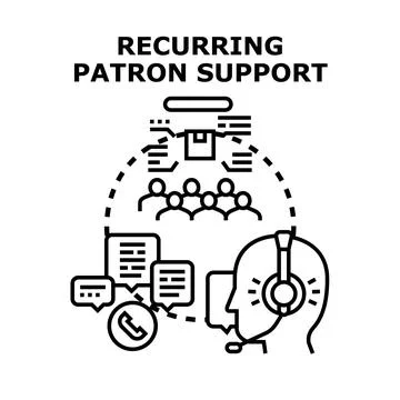 Recurring patron support providing customer service and retention Ilustração Stock