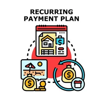 Recurring payment plan concept for financial planning Ilustração Stock
