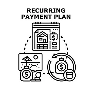 Recurring payment plan concept for financial planning Ilustração Stock