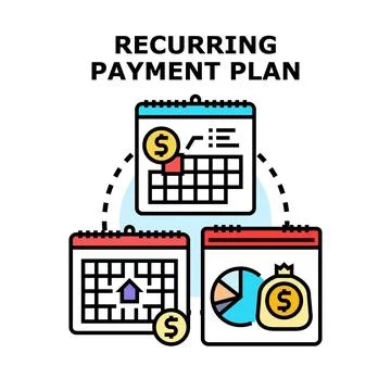 Recurring payment plan financial schedule concept Ilustração Stock
