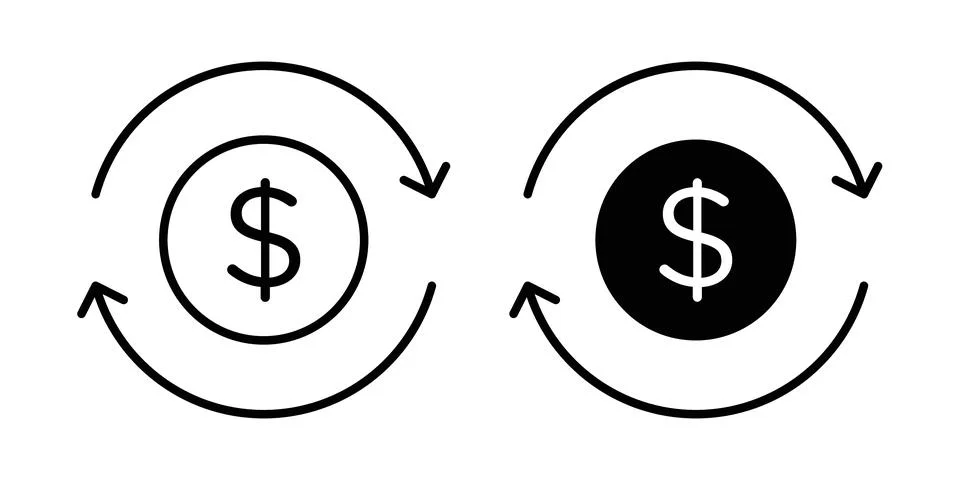 Recurring payments icon vector, symbol, logo illustrations Stock Illustration